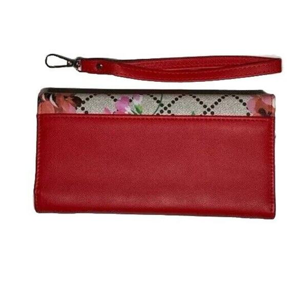 AR New York Women’s Red Floral Print Wallet Faux Leather NWT NEW Colorful - Picture 5 of 6